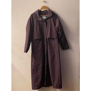 L.L. Bean Wine Colored Long Hooded Coat Size M EUC